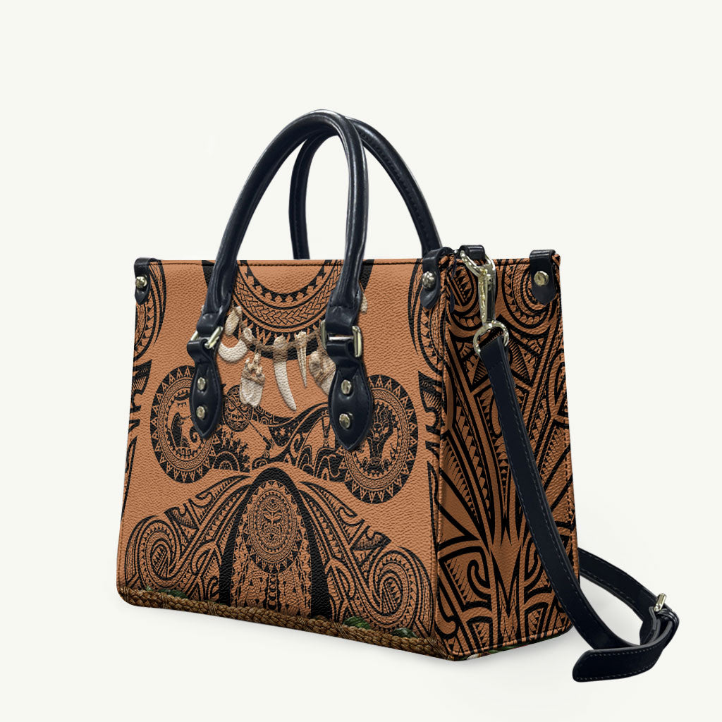 Polynesia Maui Tattoo Inspired Leather Bag Tropical Leaf Skirt Costume