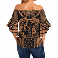 Polynesia Maui Tattoo Inspired Off Shoulder Wrap Waist Top Tropical Leaf Skirt Costume