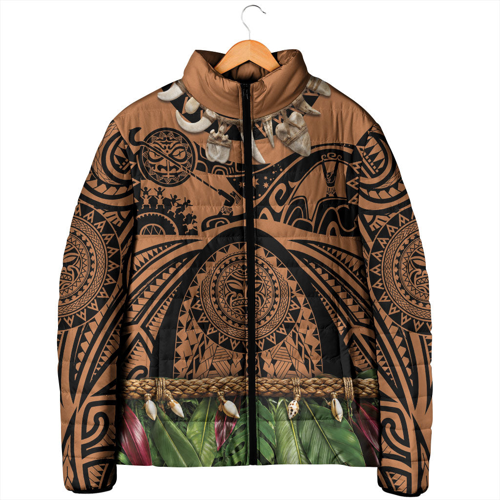 Polynesia Maui Tattoo Inspired Padded Jacket Tropical Leaf Skirt Costume