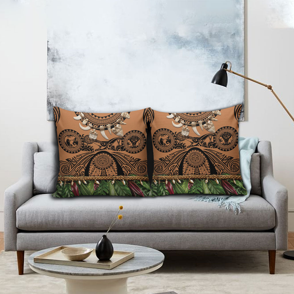 Polynesia Maui Tattoo Inspired Pillow Cover Tropical Leaf Skirt Costume