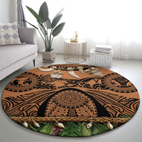 Polynesia Maui Tattoo Inspired Round Carpet Tropical Leaf Skirt Costume