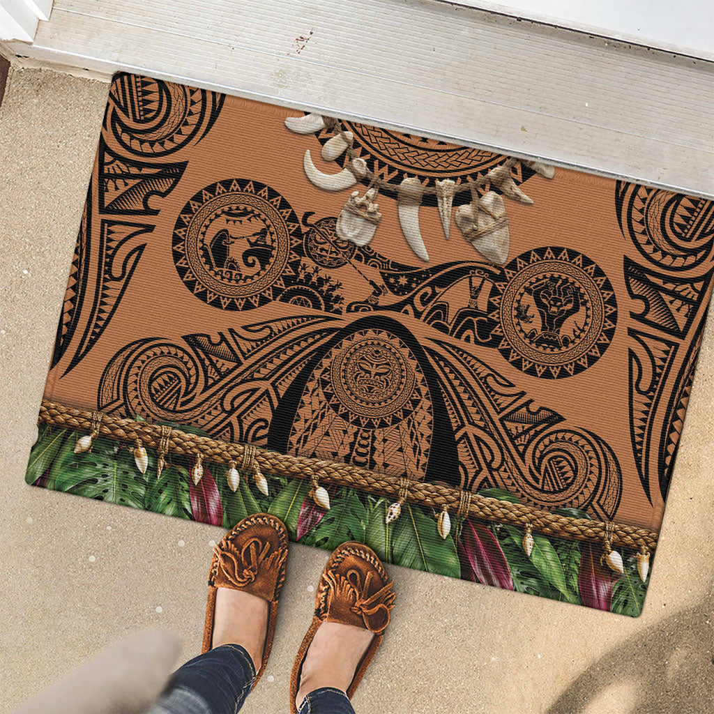 Polynesia Maui Tattoo Inspired Rubber Doormat Tropical Leaf Skirt Costume