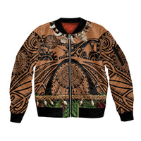 Polynesia Maui Tattoo Inspired Sleeve Zip Bomber Jacket Tropical Leaf Skirt Costume