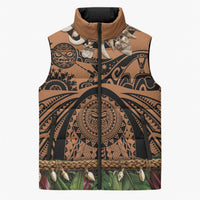 Polynesia Maui Tattoo Inspired Sleeveless Puffer Jacket Tropical Leaf Skirt Costume
