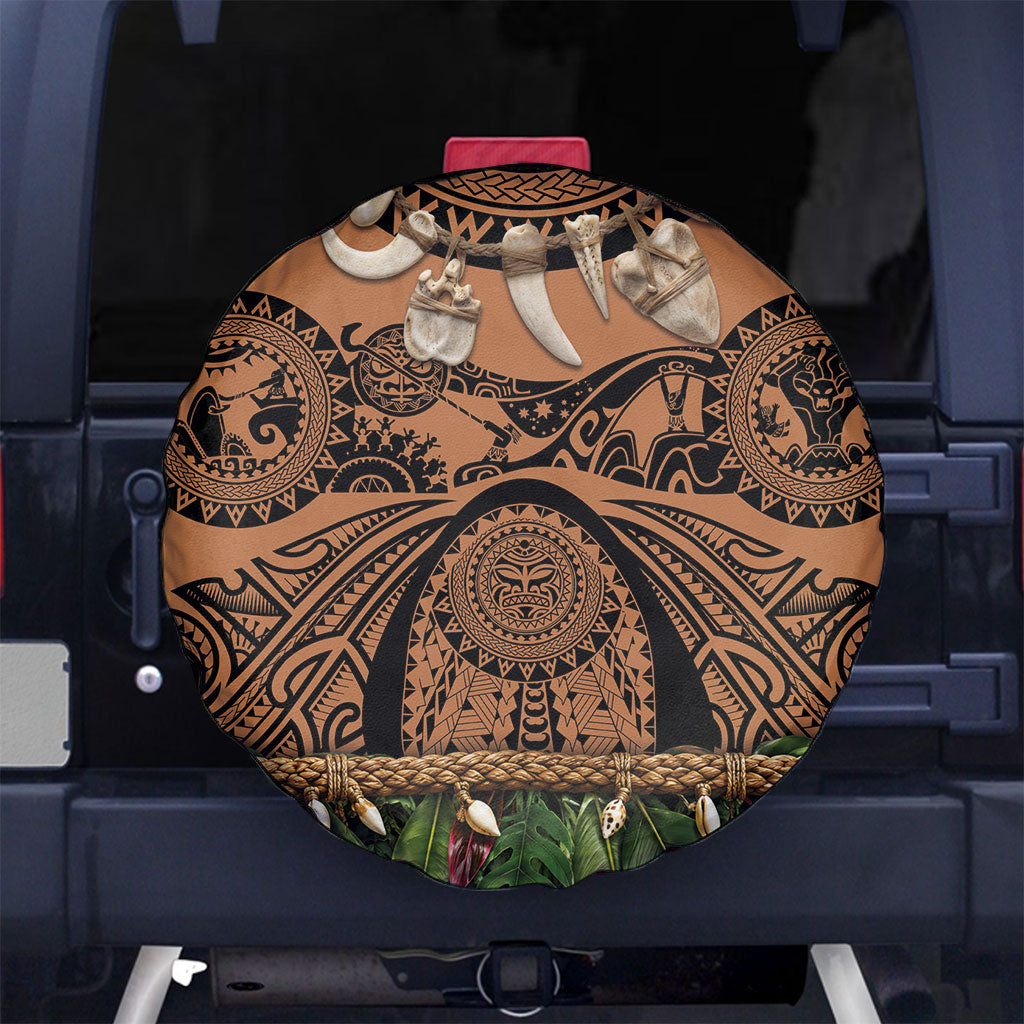 Polynesia Maui Tattoo Inspired Spare Tire Cover Tropical Leaf Skirt Costume