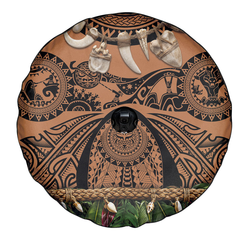 Polynesia Maui Tattoo Inspired Spare Tire Cover Tropical Leaf Skirt Costume