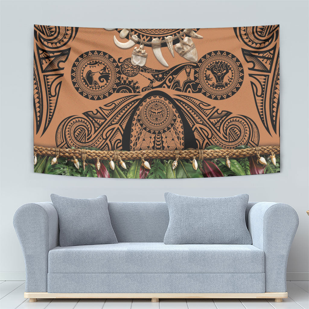 Polynesia Maui Tattoo Inspired Tapestry Tropical Leaf Skirt Costume