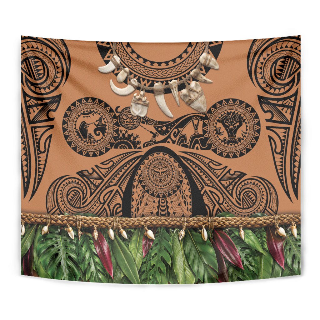 Polynesia Maui Tattoo Inspired Tapestry Tropical Leaf Skirt Costume