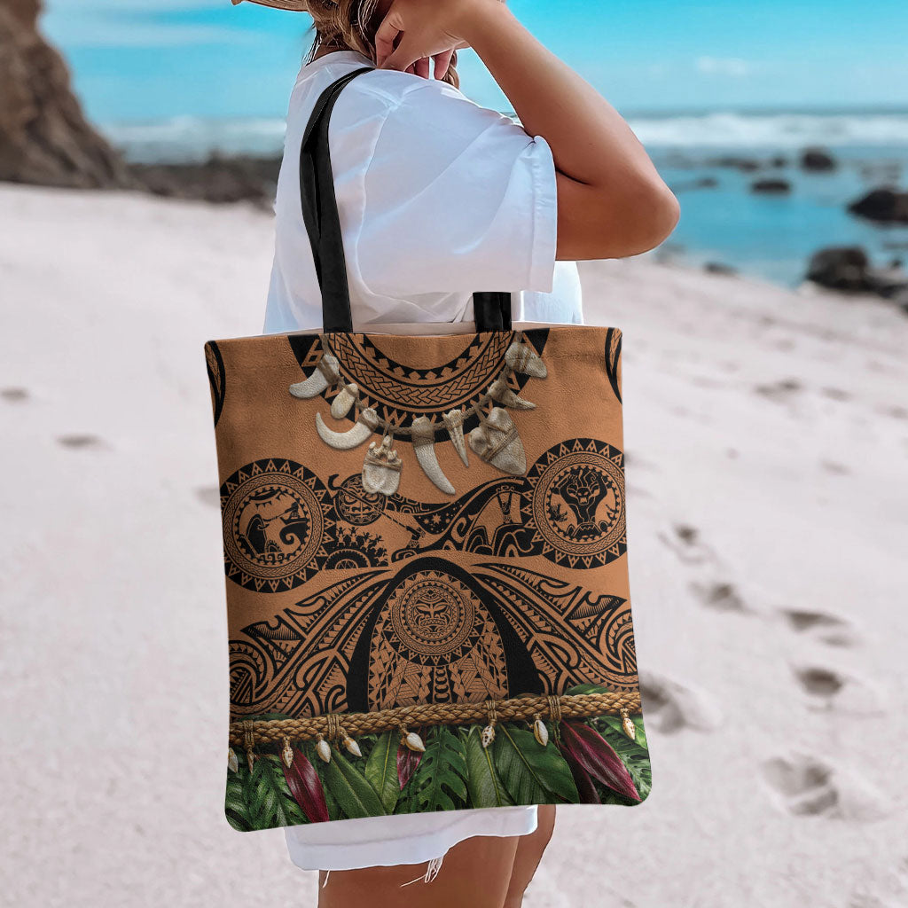 Polynesia Maui Tattoo Inspired Tote Bag Tropical Leaf Skirt Costume
