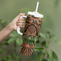 Polynesia Maui Tattoo Inspired Tumbler With Handle Tropical Leaf Skirt Costume
