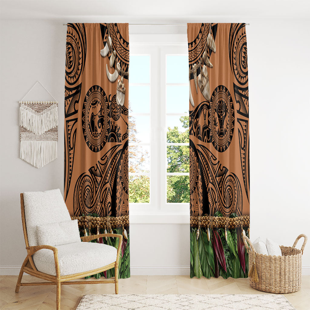 Polynesia Maui Tattoo Inspired Window Curtain Tropical Leaf Skirt Costume