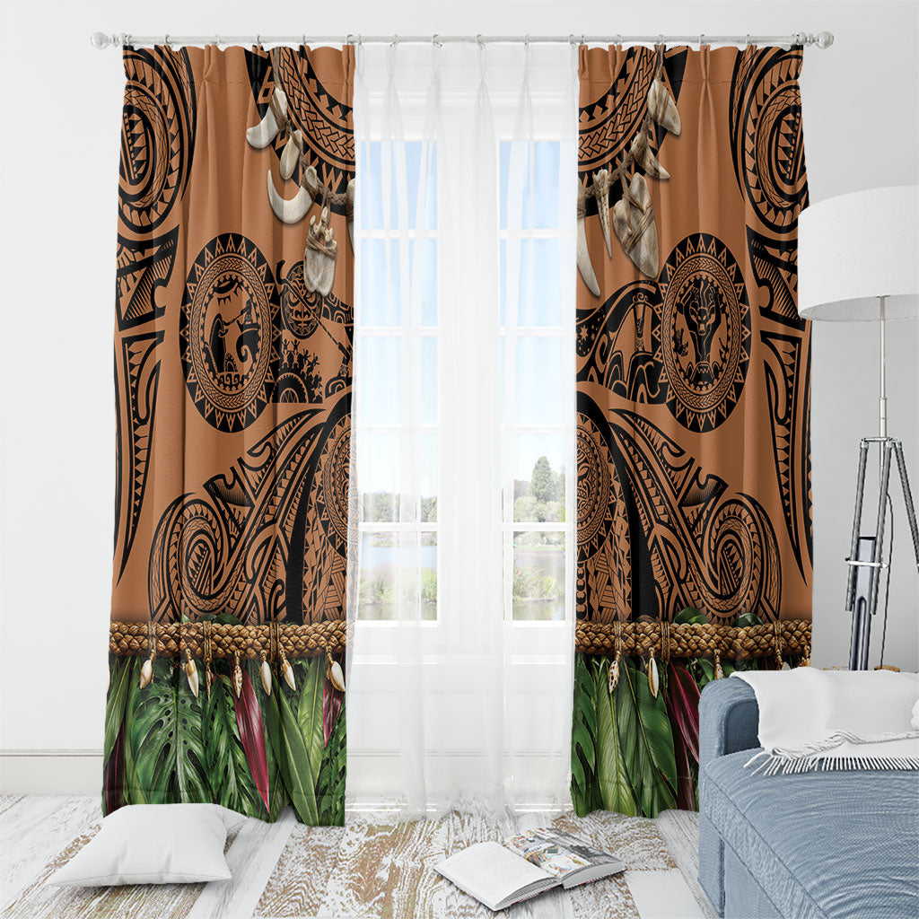 Polynesia Maui Tattoo Inspired Window Curtain Tropical Leaf Skirt Costume