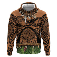 Polynesia Maui Tattoo Inspired Zip Hoodie Tropical Leaf Skirt Costume