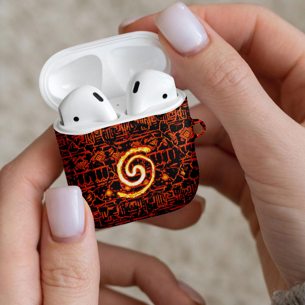 Polynesia Lava Monster Cosplay AirPods Case Fiery Glowing Volcano Crack Pattern