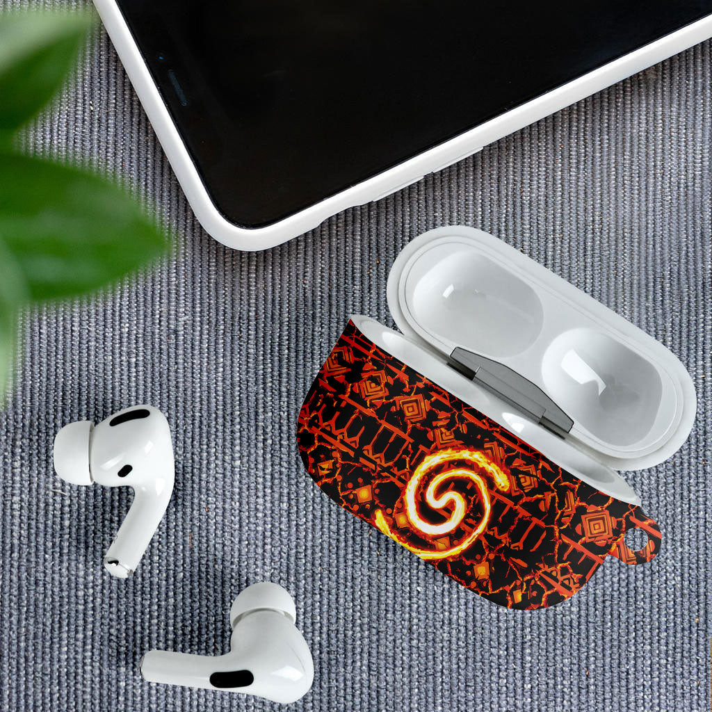 Polynesia Lava Monster Cosplay AirPods Case Fiery Glowing Volcano Crack Pattern