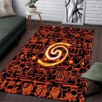 Polynesia Lava Monster Cosplay Area Rug Fiery Glowing Volcano Crack Pattern