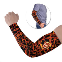 Polynesia Lava Monster Cosplay Arm Sleeves Fiery Glowing Volcano Crack Pattern
