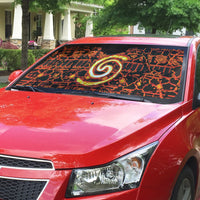Polynesia Lava Monster Cosplay Auto Sun Shade Fiery Glowing Volcano Crack Pattern