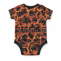 Polynesia Lava Monster Cosplay Baby Onesie Fiery Glowing Volcano Crack Pattern