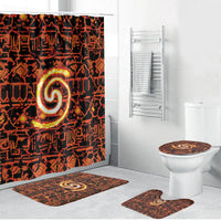 Polynesia Lava Monster Cosplay Bathroom Set Fiery Glowing Volcano Crack Pattern