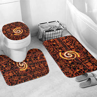 Polynesia Lava Monster Cosplay Bathroom Set Fiery Glowing Volcano Crack Pattern