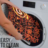 Polynesia Lava Monster Cosplay Bathroom Set Fiery Glowing Volcano Crack Pattern