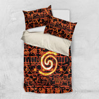 Polynesia Lava Monster Cosplay Bedding Set Fiery Glowing Volcano Crack Pattern