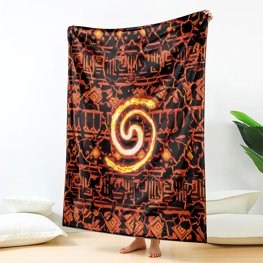Polynesia Lava Monster Cosplay Blanket Fiery Glowing Volcano Crack Pattern
