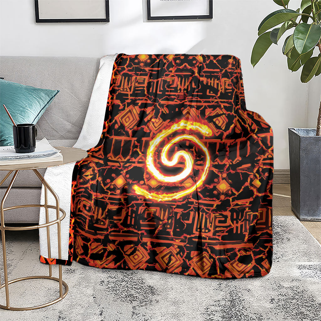 Polynesia Lava Monster Cosplay Blanket Fiery Glowing Volcano Crack Pattern