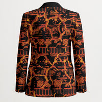 Polynesia Lava Monster Cosplay Blazer Fiery Glowing Volcano Crack Pattern