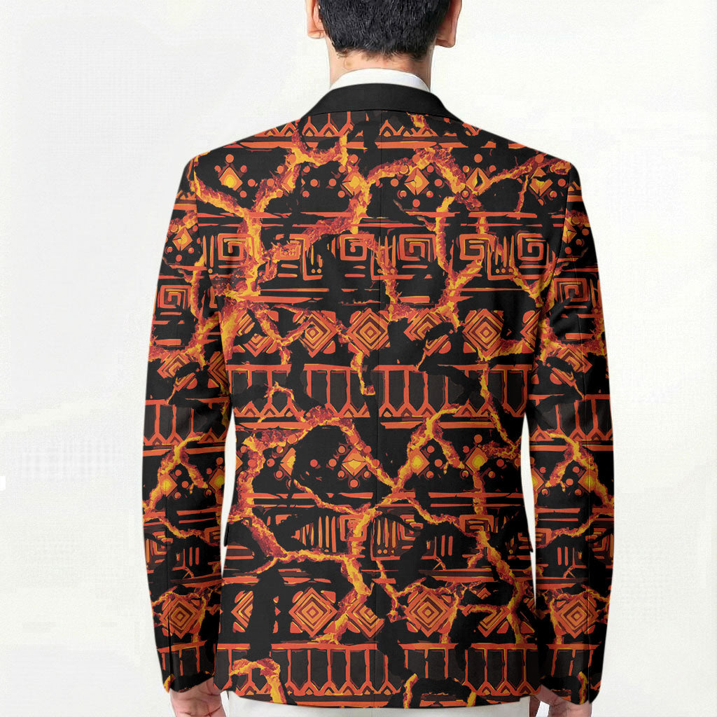 Polynesia Lava Monster Cosplay Blazer Fiery Glowing Volcano Crack Pattern