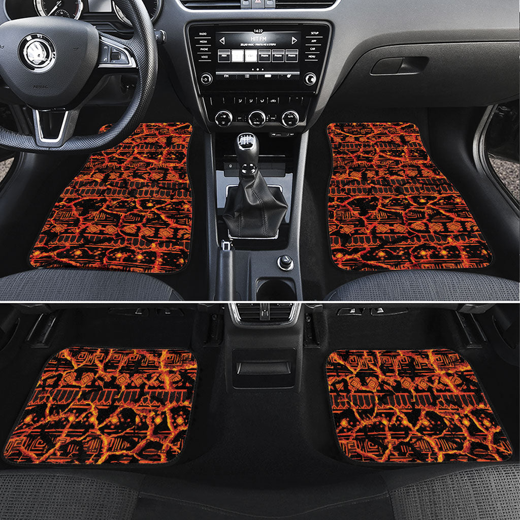 Polynesia Lava Monster Cosplay Car Mats Fiery Glowing Volcano Crack Pattern
