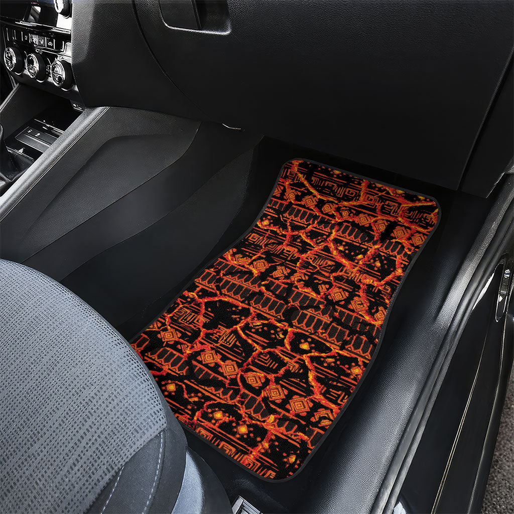 Polynesia Lava Monster Cosplay Car Mats Fiery Glowing Volcano Crack Pattern