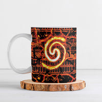 Polynesia Lava Monster Cosplay Ceramic Mug Fiery Glowing Volcano Crack Pattern
