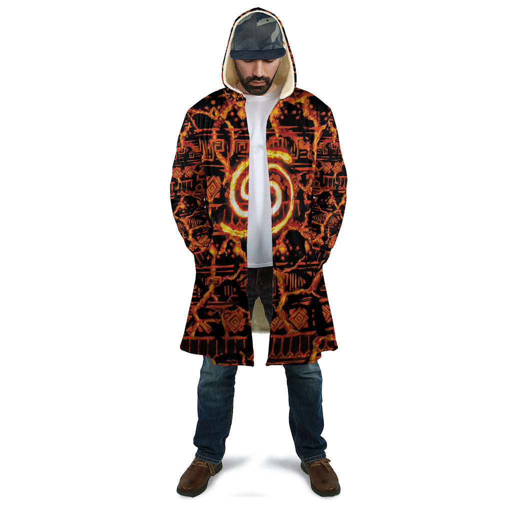Polynesia Lava Monster Cosplay Cloak Fiery Glowing Volcano Crack Pattern