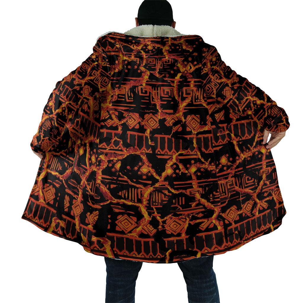 Polynesia Lava Monster Cosplay Cloak Fiery Glowing Volcano Crack Pattern