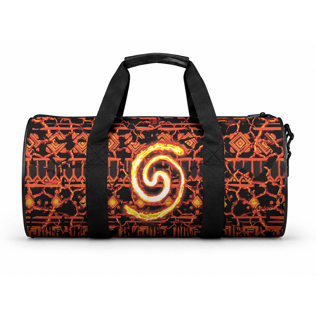 Polynesia Lava Monster Cosplay Duffle Bag Fiery Glowing Volcano Crack Pattern