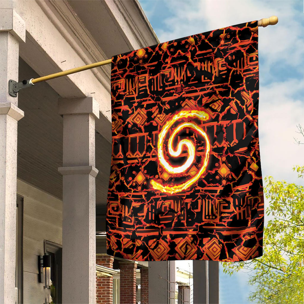 Polynesia Lava Monster Cosplay Garden Flag Fiery Glowing Volcano Crack Pattern