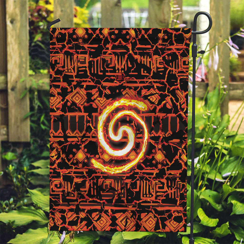 Polynesia Lava Monster Cosplay Garden Flag Fiery Glowing Volcano Crack Pattern