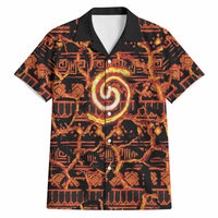 Polynesia Lava Monster Cosplay Hawaiian Shirt Fiery Glowing Volcano Crack Pattern