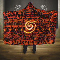 Polynesia Lava Monster Cosplay Hooded Blanket Fiery Glowing Volcano Crack Pattern