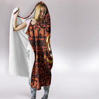 Polynesia Lava Monster Cosplay Hooded Blanket Fiery Glowing Volcano Crack Pattern
