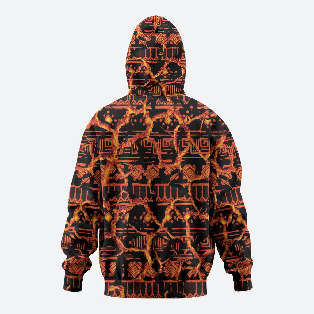 Polynesia Lava Monster Cosplay Hoodie Fiery Glowing Volcano Crack Pattern
