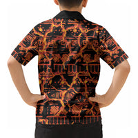 Polynesia Lava Monster Cosplay Kid Hawaiian Shirt Fiery Glowing Volcano Crack Pattern