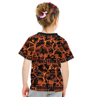 Polynesia Lava Monster Cosplay Kid T Shirt Fiery Glowing Volcano Crack Pattern