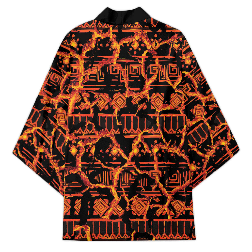 Polynesia Lava Monster Cosplay Kimono Fiery Glowing Volcano Crack Pattern