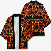 Polynesia Lava Monster Cosplay Kimono Fiery Glowing Volcano Crack Pattern