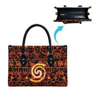 Polynesia Lava Monster Cosplay Leather Bag Fiery Glowing Volcano Crack Pattern