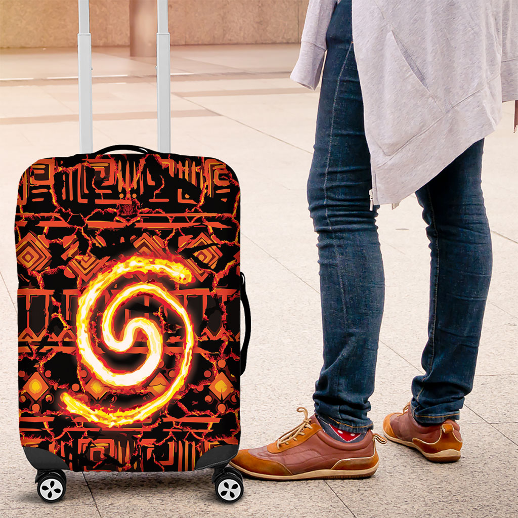 Polynesia Lava Monster Cosplay Luggage Cover Fiery Glowing Volcano Crack Pattern
