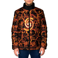 Polynesia Lava Monster Cosplay Padded Jacket Fiery Glowing Volcano Crack Pattern
